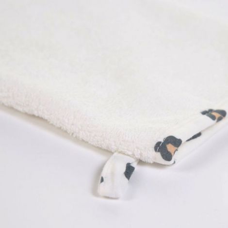 Prosop cu gluga si manusa de baie Childhome Jerse Frotir 80x80 cm, Leopard - poza 4