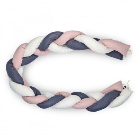 Protectie laterala bumper impletit BabyJem (Culoare: Bleu) - poza 2