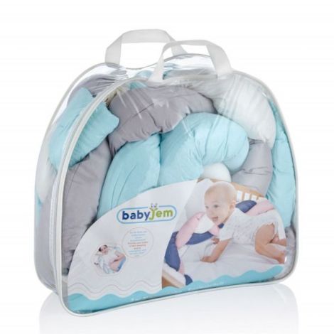 Protectie laterala bumper impletit BabyJem (Culoare: Bleu) - poza 4