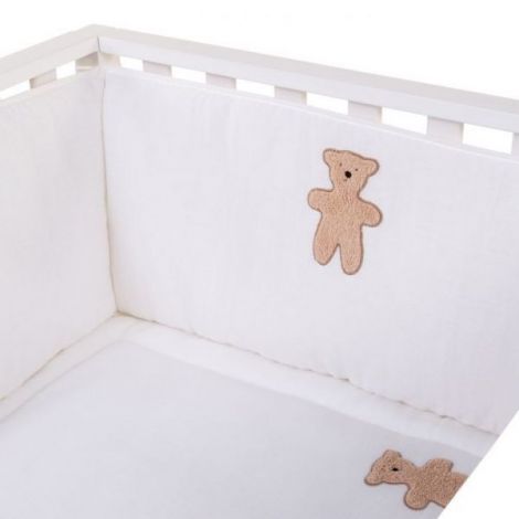 Protectie patut Childhome 35x340 cm, Jerse Muselina Teddy - poza 3
