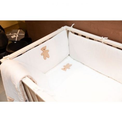 Protectie patut Childhome 35x340 cm, Jerse Muselina Teddy - poza 4