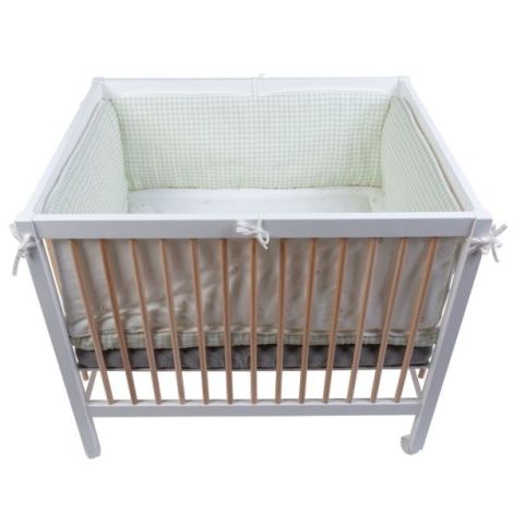 Protectie patut Childhome 35x340 cm Jerse Muselina Verde - poza 4
