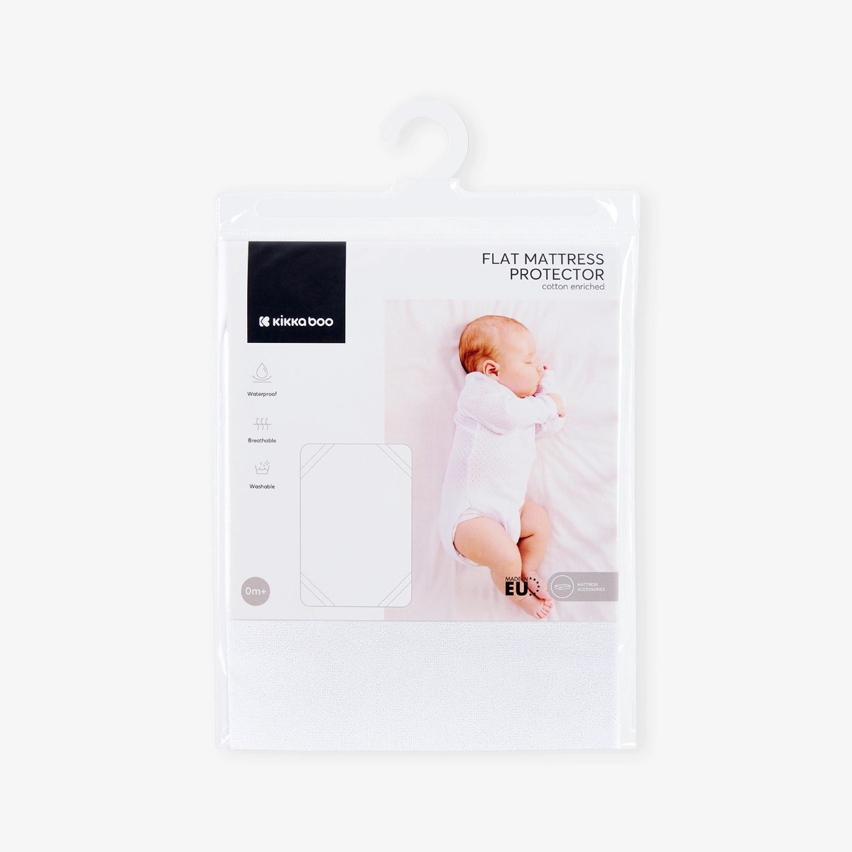 Protectie saltea cu elastic Kikka Boo 80 x 50 cm Bumbac si Poliester - poza 1