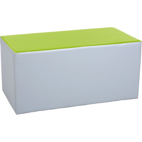 Puf mediu dreptunghiular gri-verde lime - poza 1
