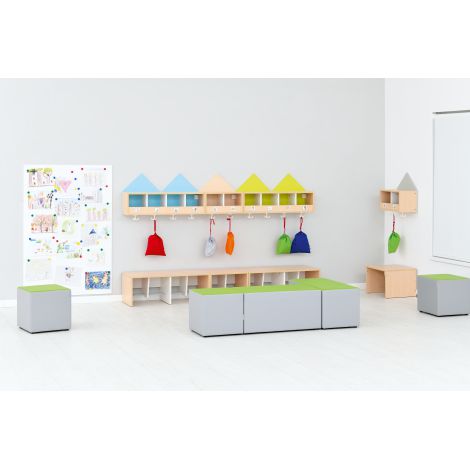 Puf mediu dreptunghiular gri-verde lime - poza 2
