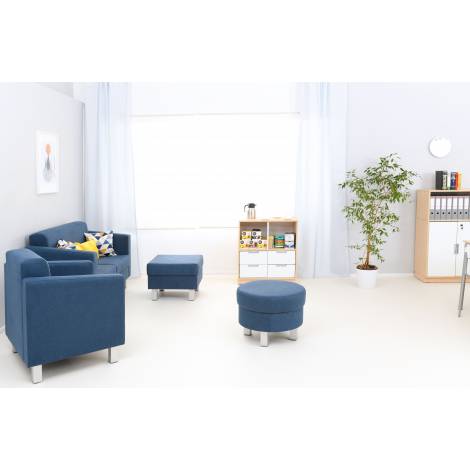 Puf patrat mare albastru Navy - poza 5