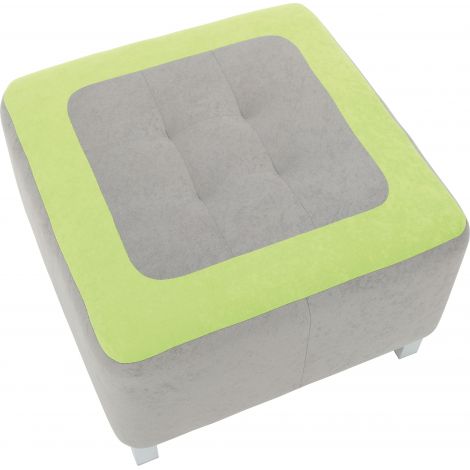 Puf patrat Premium gri-verde lime - poza 2