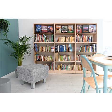 Puf patrat Relax gri, 65x65 cm, sezut 40 cm H, sala asteptare - poza 2