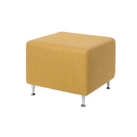 Puf patrat sala de asteptare Wave, 55 x 55 cm, sezut 46 cm H, galben, rezistent la foc si murdarie