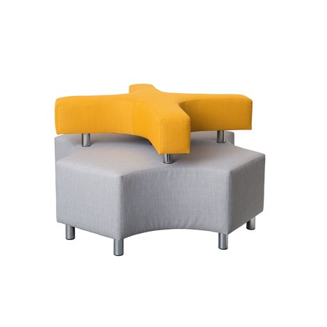 Puf pentru sala de asteptare, relaxare SatX Gri-Galben, 125 x 125 x 77 cm, sezut 44 cm H, rezistent la foc - poza 1