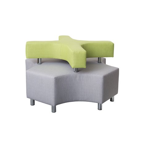 Puf pentru sala de asteptare, relaxare SatX Gri-Verde, 125 x 125 x 77 cm, sezut 44 cm H, rezistent la foc - poza 4