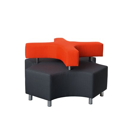 Puf pentru sala de asteptare, relaxare SatX Rosu-Negru, 125 x 125 x 77 cm, sezut 44 cm H, rezistent la foc - poza 1