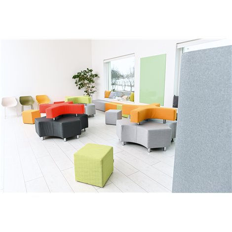Puf pentru sala de asteptare, relaxare SatX Rosu-Negru, 125 x 125 x 77 cm, sezut 44 cm H, rezistent la foc - poza 5