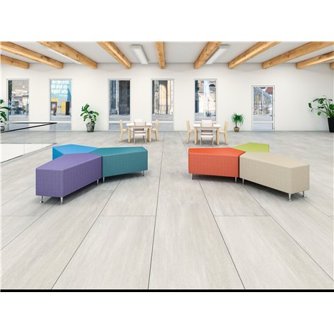 Puf pentru sala de asteptare, relaxare Star Orange, 90 x 60 x 44 cm, rezistent la foc - poza 2