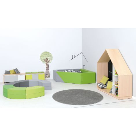 Puf Quadro Paolo scurt verde deschis - poza 3
