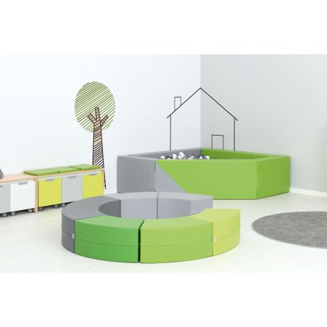 Puf Quadro Paolo scurt verde deschis - poza 4
