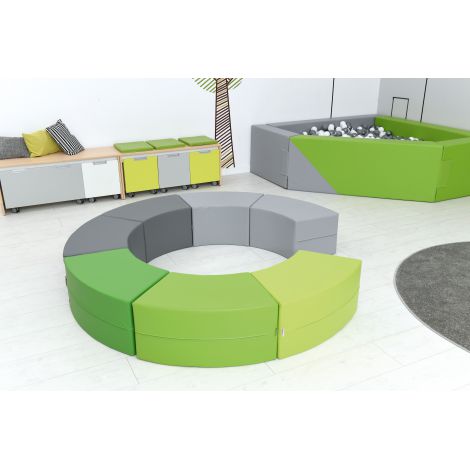 Puf Quadro Paolo scurt verde luminos - poza 2