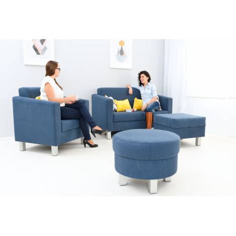Puf rotund albastru Navy - poza 5