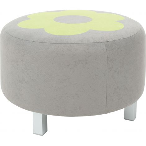 Puf rotund Premium gri-verde lime - poza 1