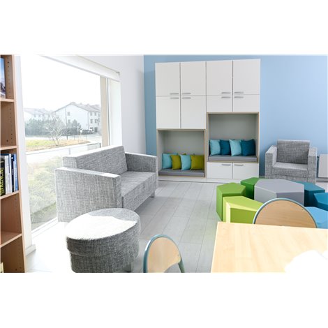 Puf rotund Relax gri, diam 61 cm, sezut 40 cm H, sala asteptare - poza 2