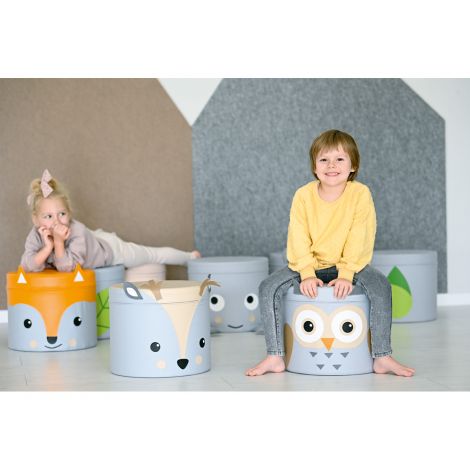 Puf taburet cu elemente decorative Bufnita, cresa si gradinita - poza 4