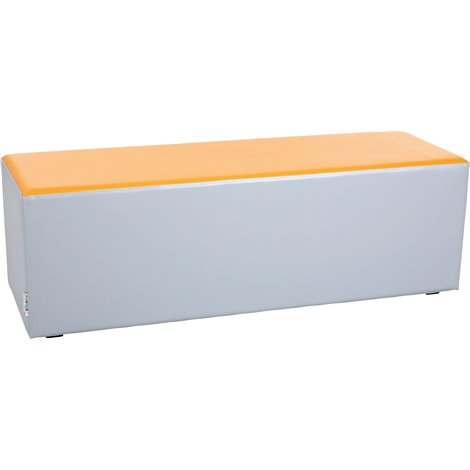 Puf taburet mare bicolor gri-orange, 120 x 40 x 40 cm, vestiar gradinita - poza 1