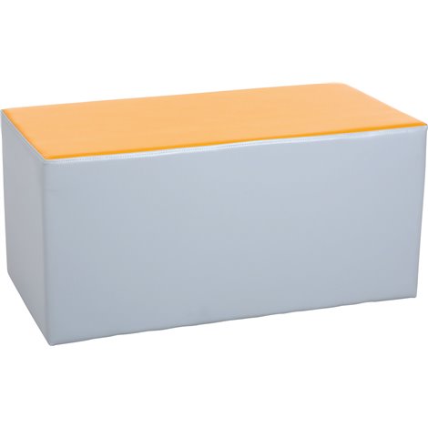 Puf taburet mediu bicolor gri-orange, 80 x 40 x 40 cm, vestiar gradinita - poza 1
