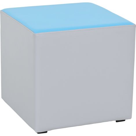 Puf taburet mic bicolor gri-bleu, cresa si gradinita