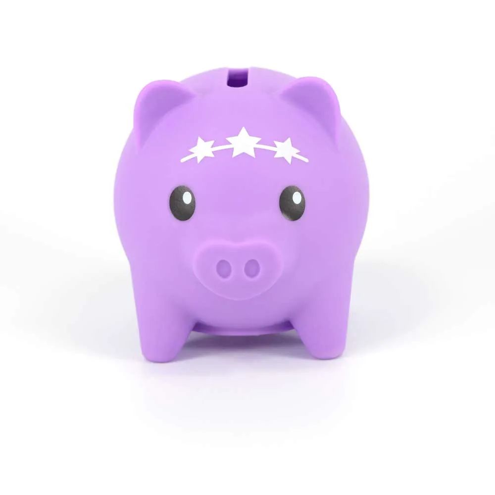 Pusculita cu accesorii surpriza si figurina Pocket Money Piggies Mov - poza 2