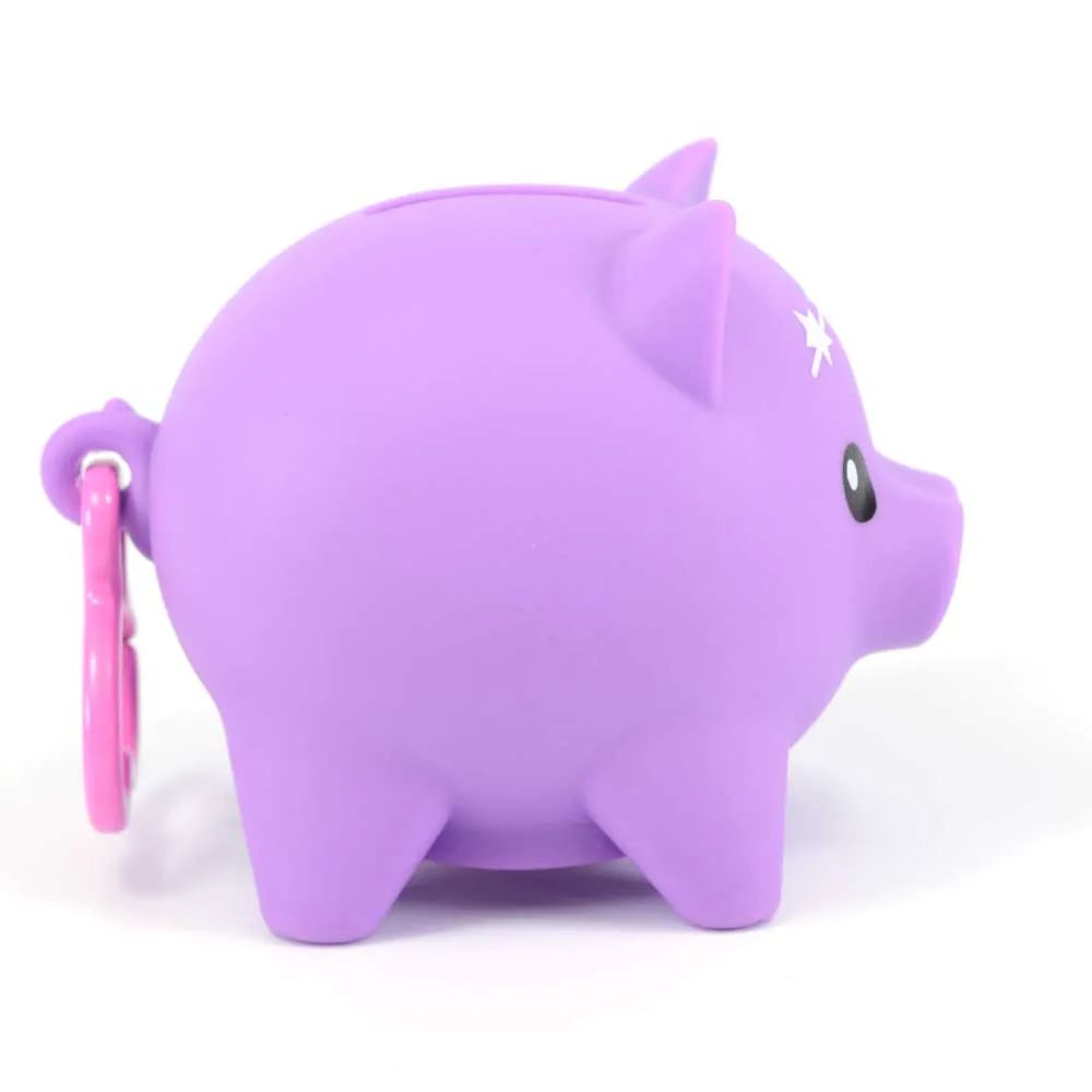 Pusculita cu accesorii surpriza si figurina Pocket Money Piggies Mov - poza 4