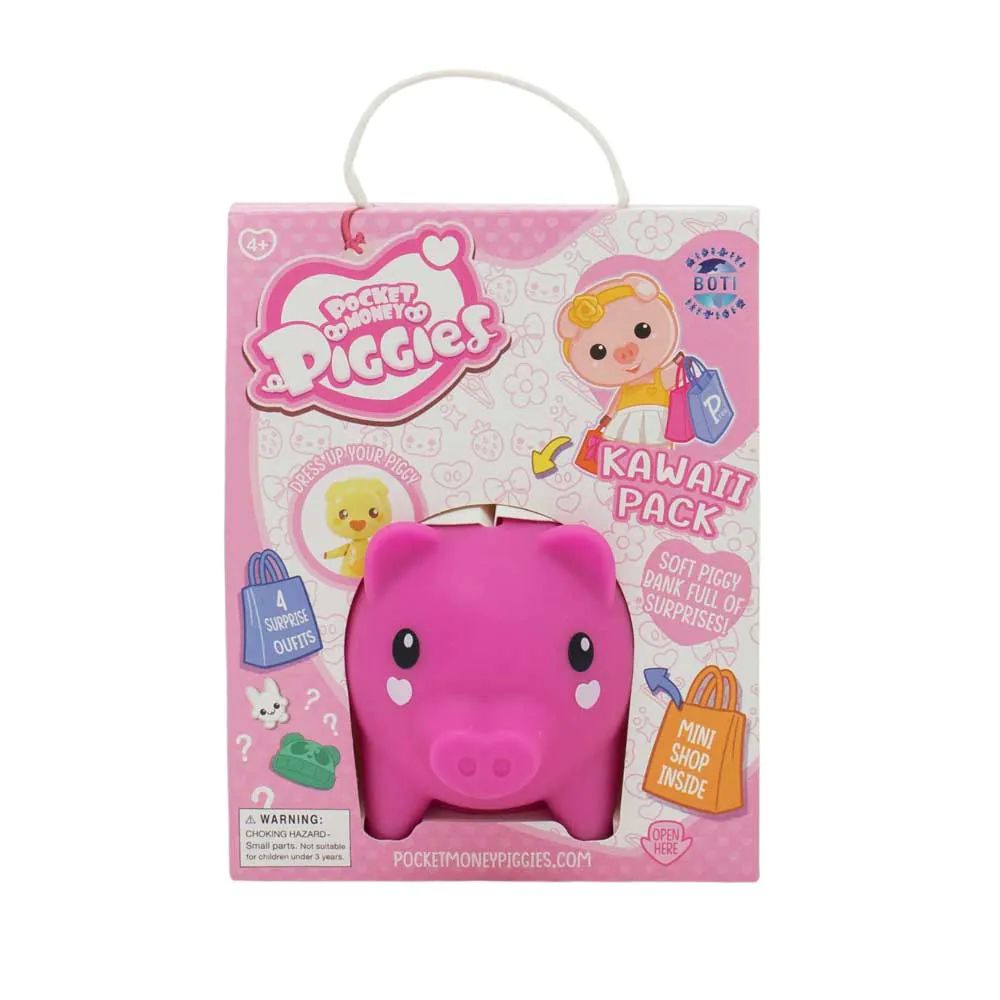Pusculita cu accesorii surpriza si figurina Pocket Money Piggies Roz - poza 2