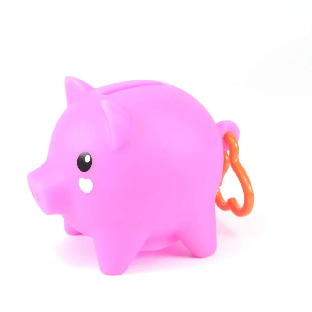 Pusculita cu accesorii surpriza si figurina Pocket Money Piggies Roz - poza 4