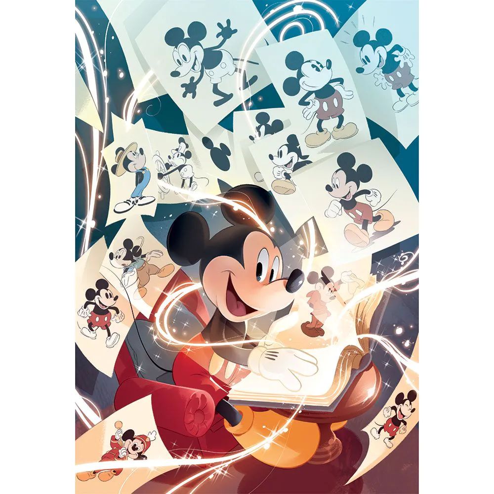 Puzzle 1000 piese Clementoni Disney 100 Mickey Illustrato 39719 - poza 2