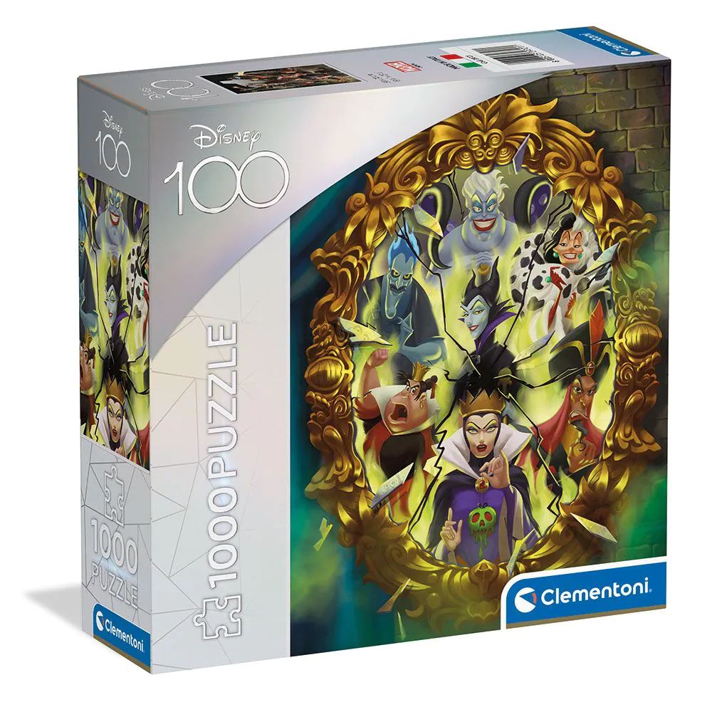 Puzzle 1000 piese Clementoni Disney 100 Villans Illustrato 39718 - poza 1