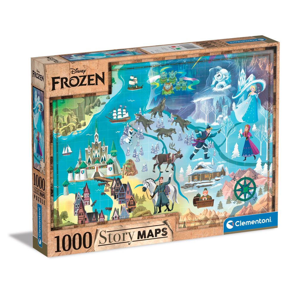 Puzzle 1000 piese Clementoni Disney Story Maps Frozen - poza 1