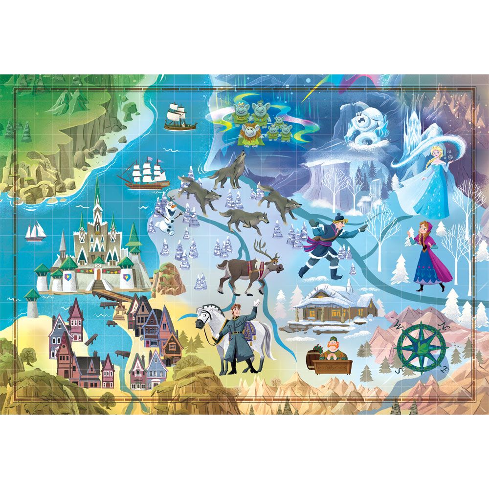 Puzzle 1000 piese Clementoni Disney Story Maps Frozen - poza 2