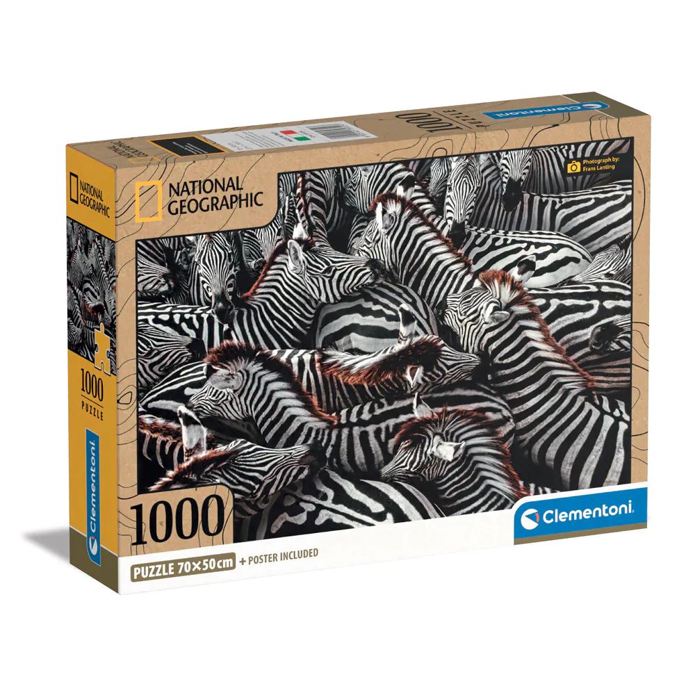 Puzzle 1000 piese Clementoni National Geographic Zebra 39729 - poza 1