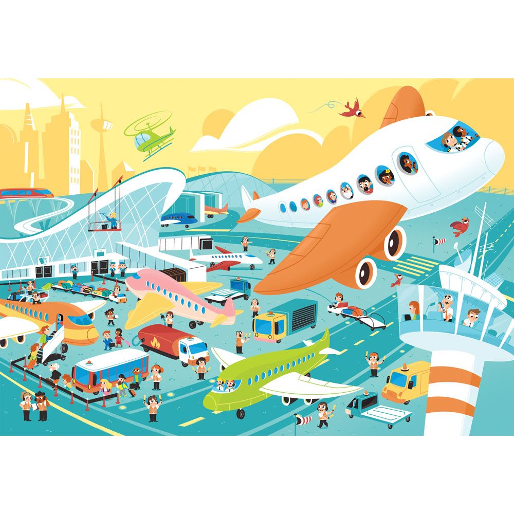 Puzzle 104 piese Clementoni Big Airport - poza 2
