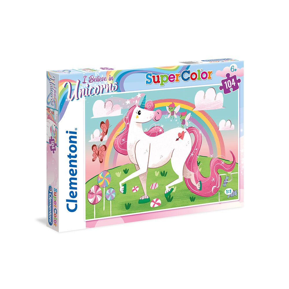 Puzzle 104 piese Clementoni I Belive In Unicorns - poza 1