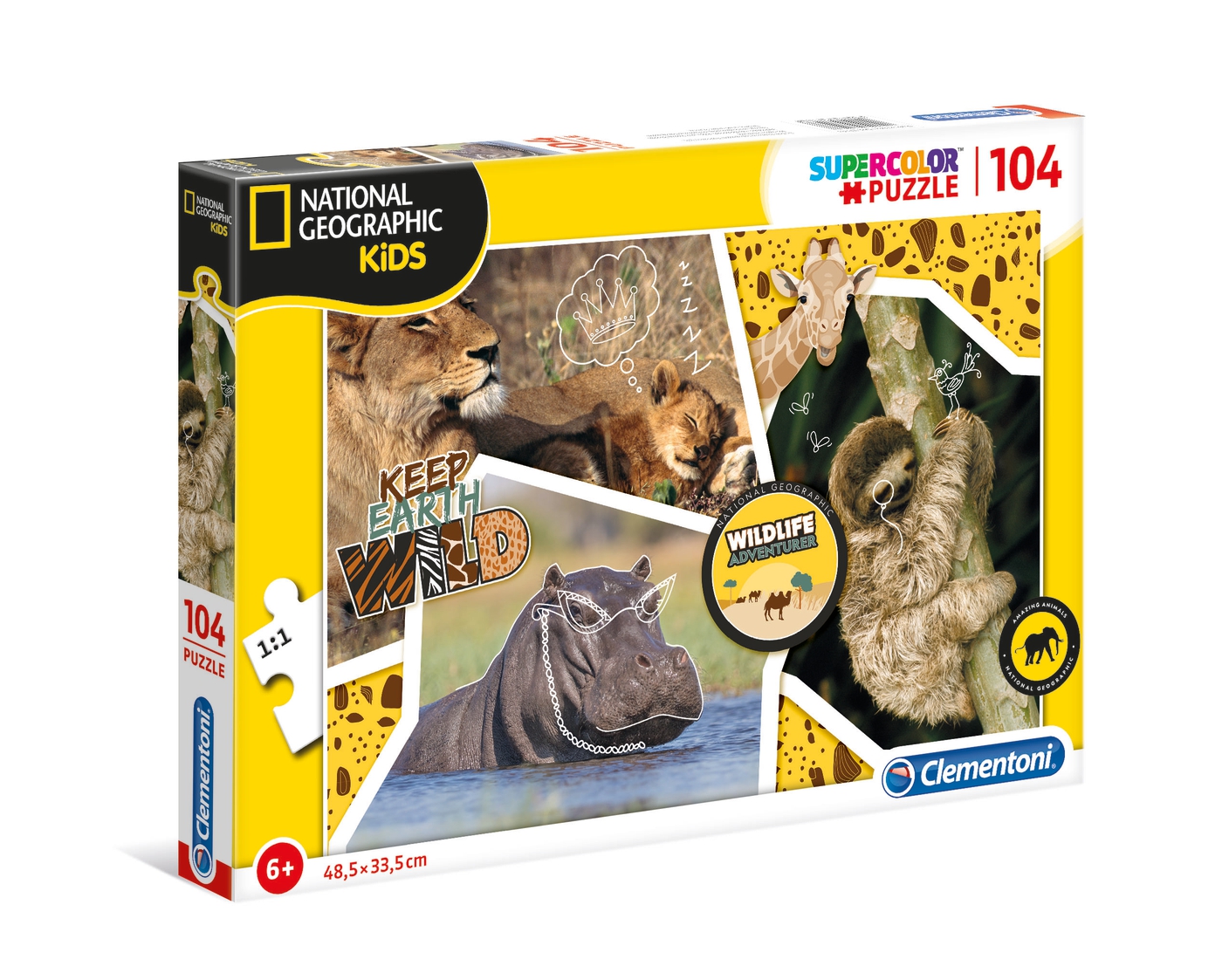 Puzzle 104 piese Clementoni National Geographic Wildlife Adventurer - poza 1