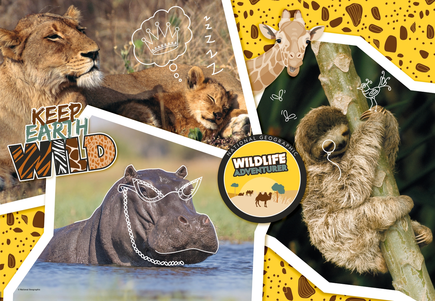 Puzzle 104 piese Clementoni National Geographic Wildlife Adventurer - poza 2