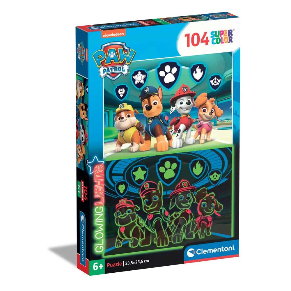 Puzzle 104 piese Clementoni Paw Patrol Glow in the Dark 27176 - poza 1