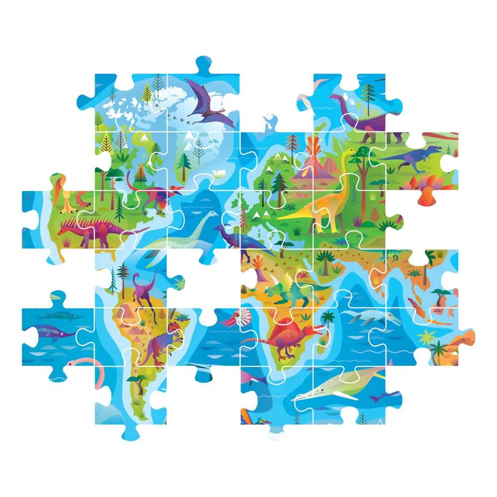 Puzzle 180 piese Clementoni Harta Super Dinozauri 29790 - poza 2