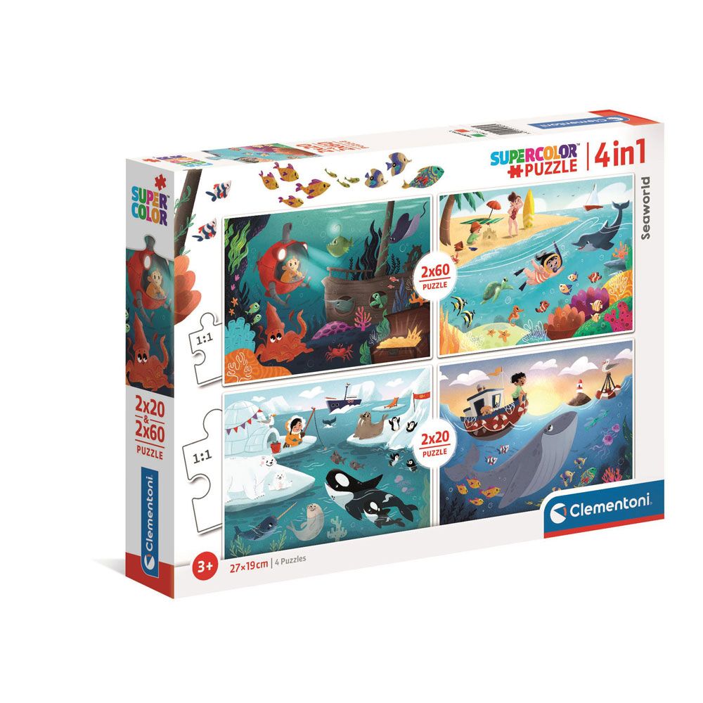 Puzzle 2 x 20 + 2 x 60 piese Clementoni Seaworld 21308 - poza 1