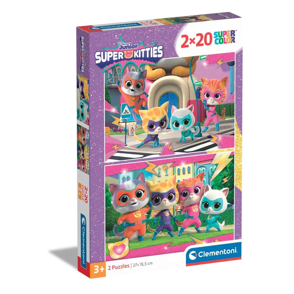 Puzzle 2 x 20 piese Clementoni Super Kitties 24811 - poza 1