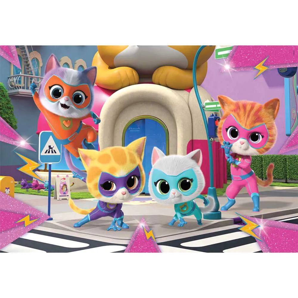 Puzzle 2 x 20 piese Clementoni Super Kitties 24811 - poza 2