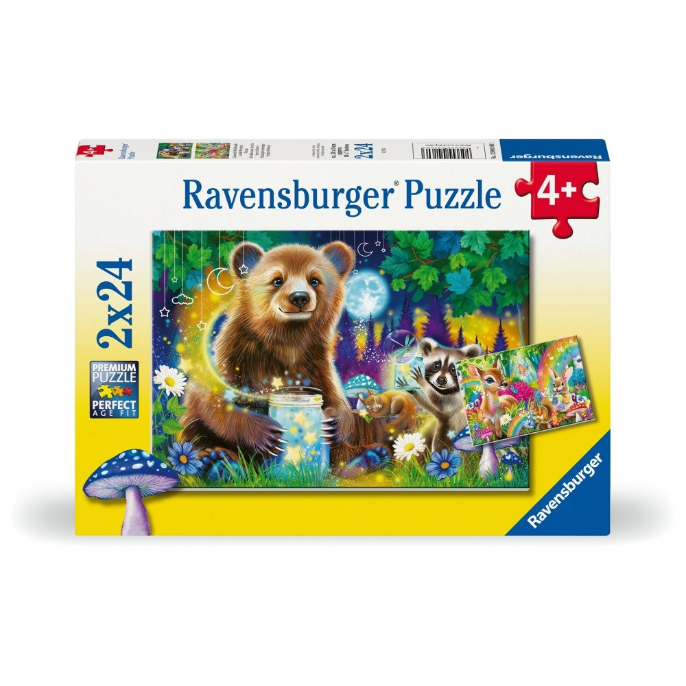 Puzzle 2 x 24 piese Ravensburger Prietenii dragalasi ai padurii - poza 1