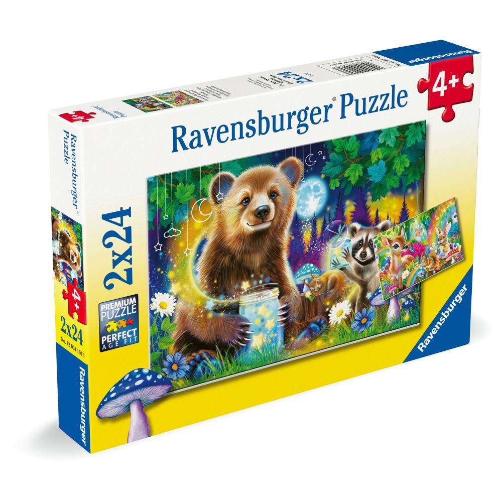 Puzzle 2 x 24 piese Ravensburger Prietenii dragalasi ai padurii - poza 2