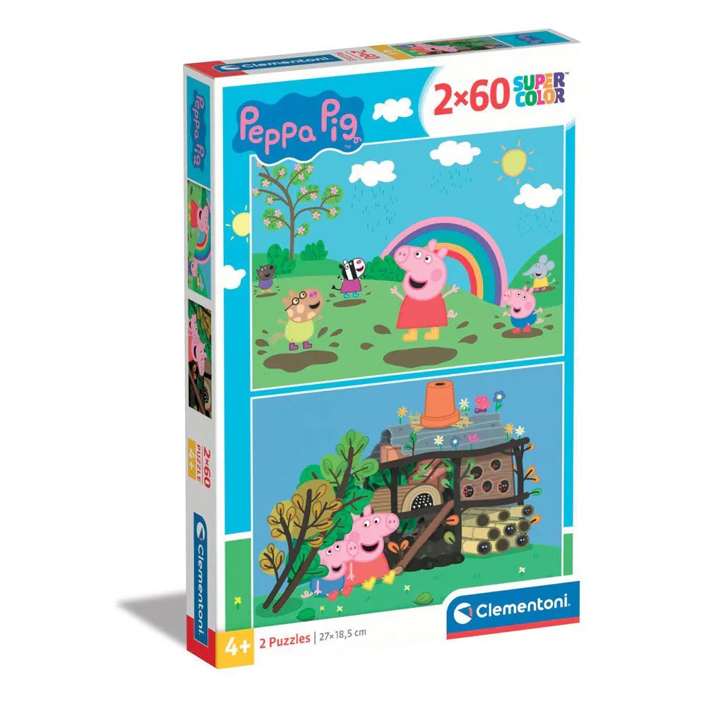 Puzzle 2 x 60 piese Clementoni Peppa Pig 21622 - poza 1