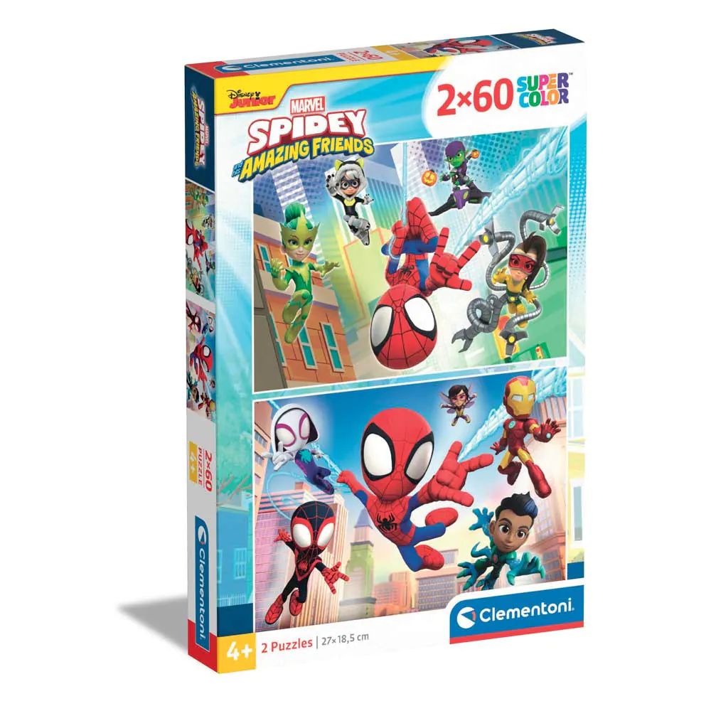 Puzzle 2 x 60 piese Clementoni Spidey and His Amazing Friends 21625 - poza 1